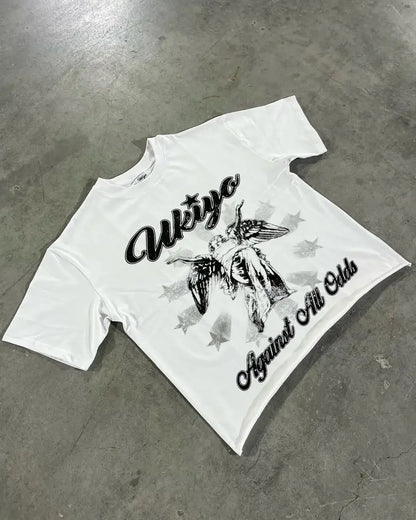Oversized Graphic Print Cotton Tee