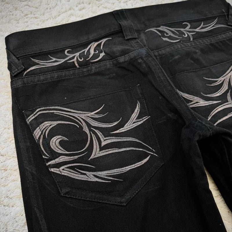 Retro Punk Patchwork Flared Jeans - photo 4