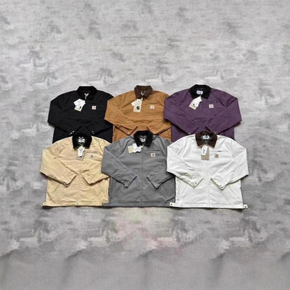 Washed Canvas Lapel Coat