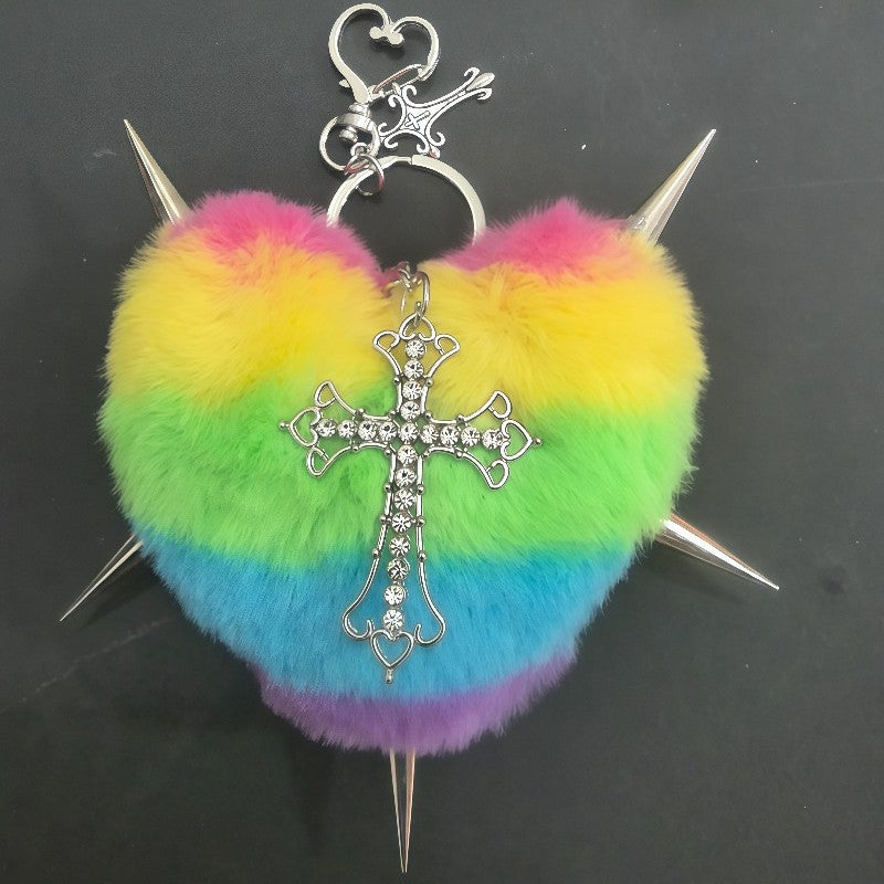 Punk Plush Heart Rivet Hair Clip - photo 14