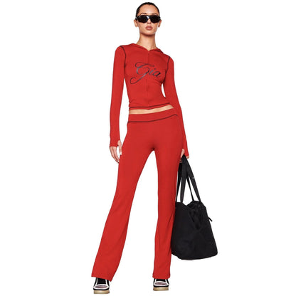 Women's Printed Hooded Tracksuit Set - photo 2