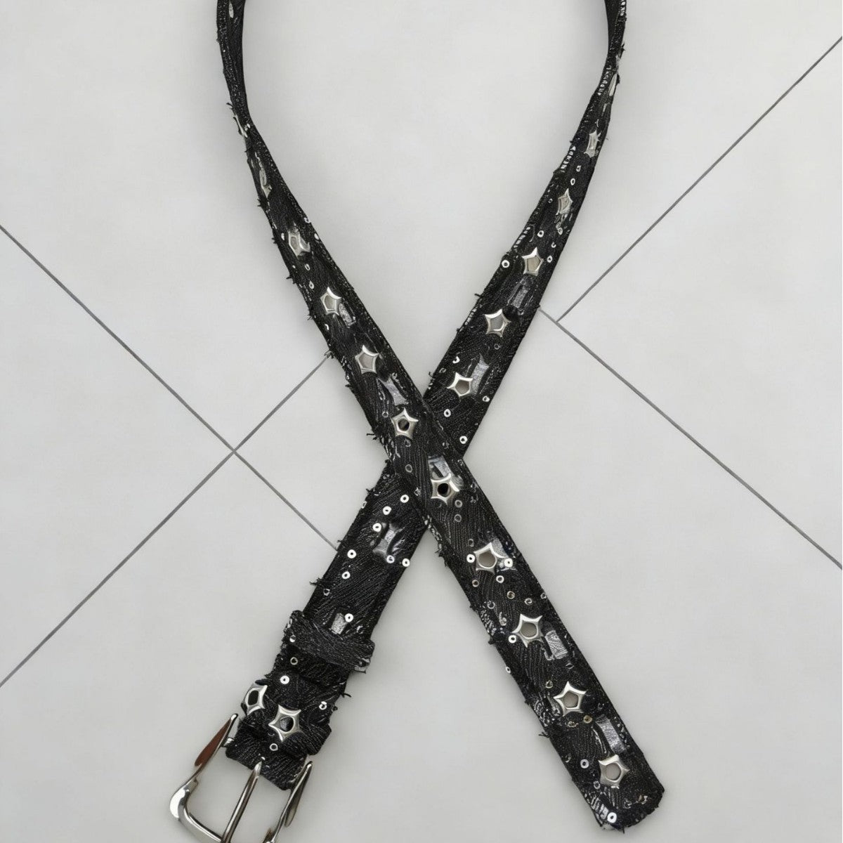 Star Studded Denim Belt