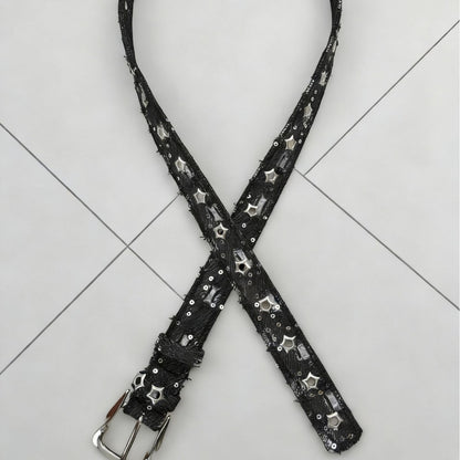 Star Studded Denim Belt