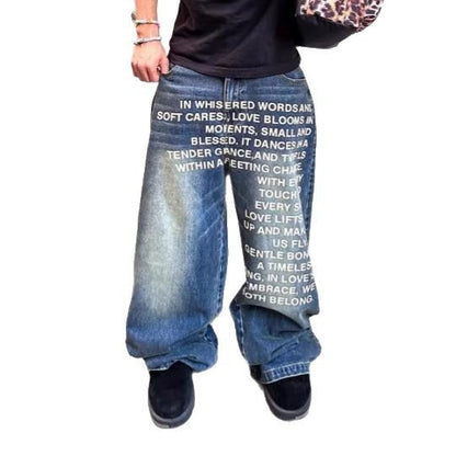 Retro Hip-Hop Street Washed Jeans