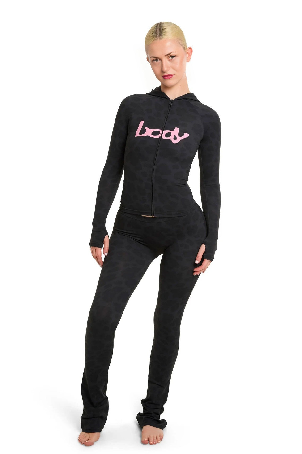 Leopard Print Hooded Jacket & Pants Set - photo 8