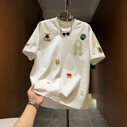 Mens Casual Letter Print T-Shirts