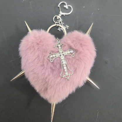 Punk Plush Heart Rivet Hair Clip - photo 13