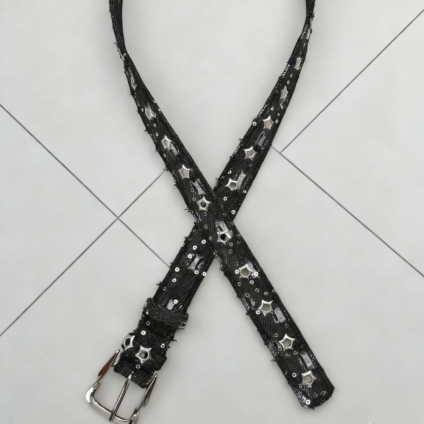 Star Studded Denim Belt