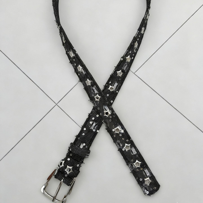 Star Studded Denim Belt
