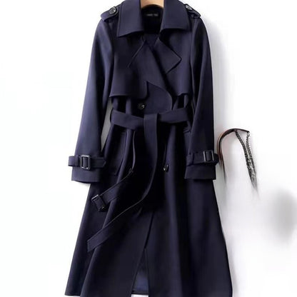 Women's mid-length knee-length windbreaker jacket