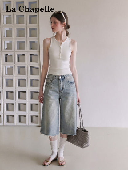 Y2K Rhinestone Frayed-Hem Cropped Jeans - photo 3