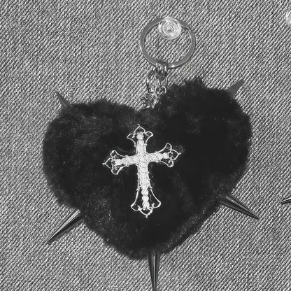 Punk Plush Heart Rivet Hair Clip - photo 4
