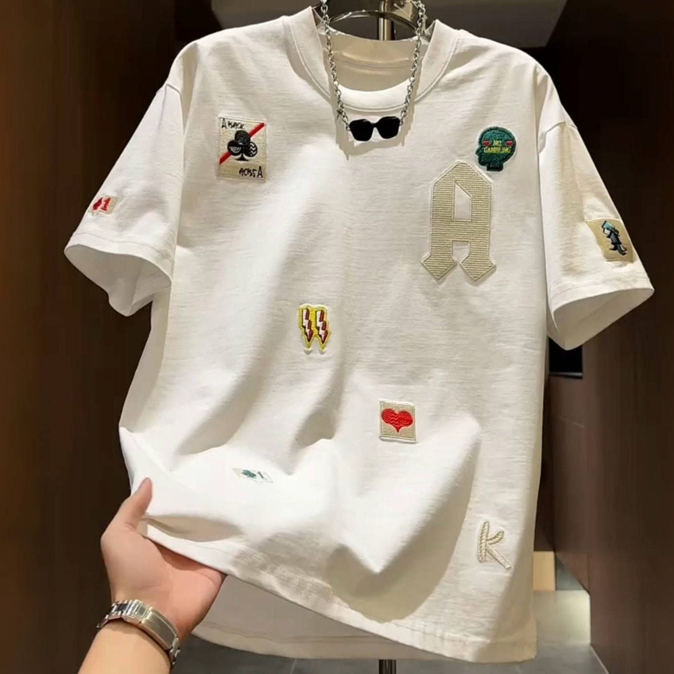 Mens Casual Letter Print T-Shirts