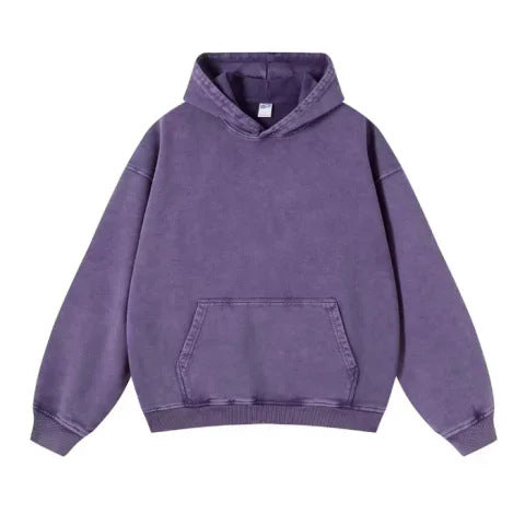 Vintage Wash Hip-Hop Hoodie