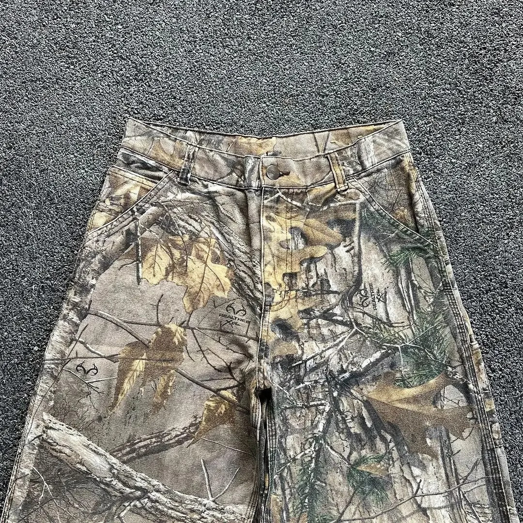 Washed Camo Denim Pants