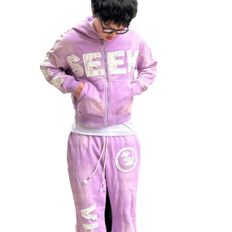Retro Letter Print Hoodie