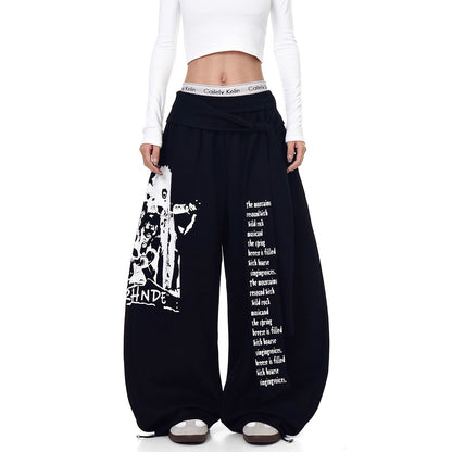 Y2K Printed Scimitar-Hem Cargo Pants - photo 6