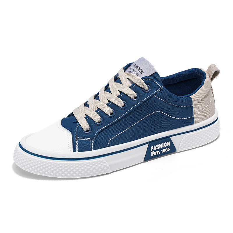 Men's Breathable Canvas Skate Shoes by Erabyte featuring a navy and white design with lace-up closure and textured sole.
