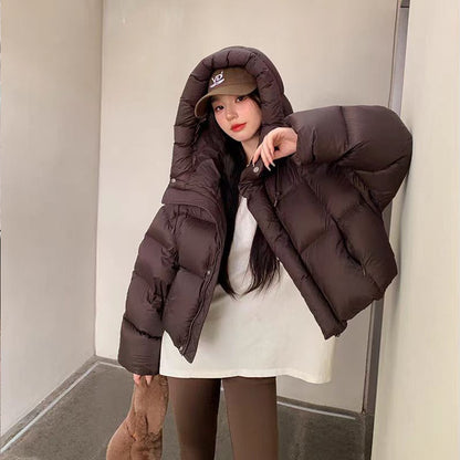 Women's Loose Fit Hooded Puffer Jacket - photo 8
