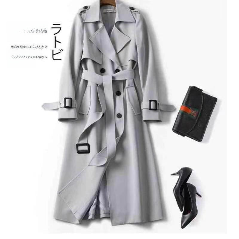 Women's mid-length knee-length windbreaker jacket