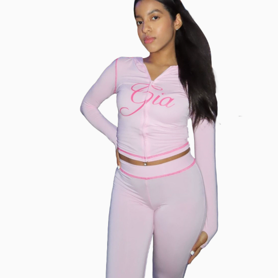 Women's Printed Hooded Tracksuit Set - photo 4