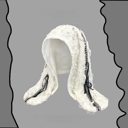 Punk Style Cotton Beanie with Chains - photo 4