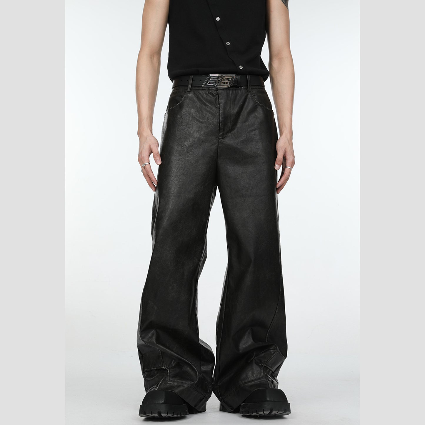 Retro Deconstructed Straight Leg Casual Pants