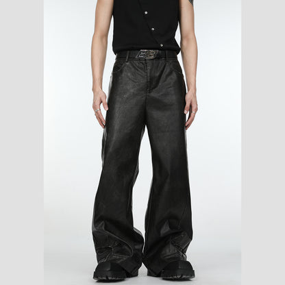 Retro Deconstructed Straight Leg Casual Pants