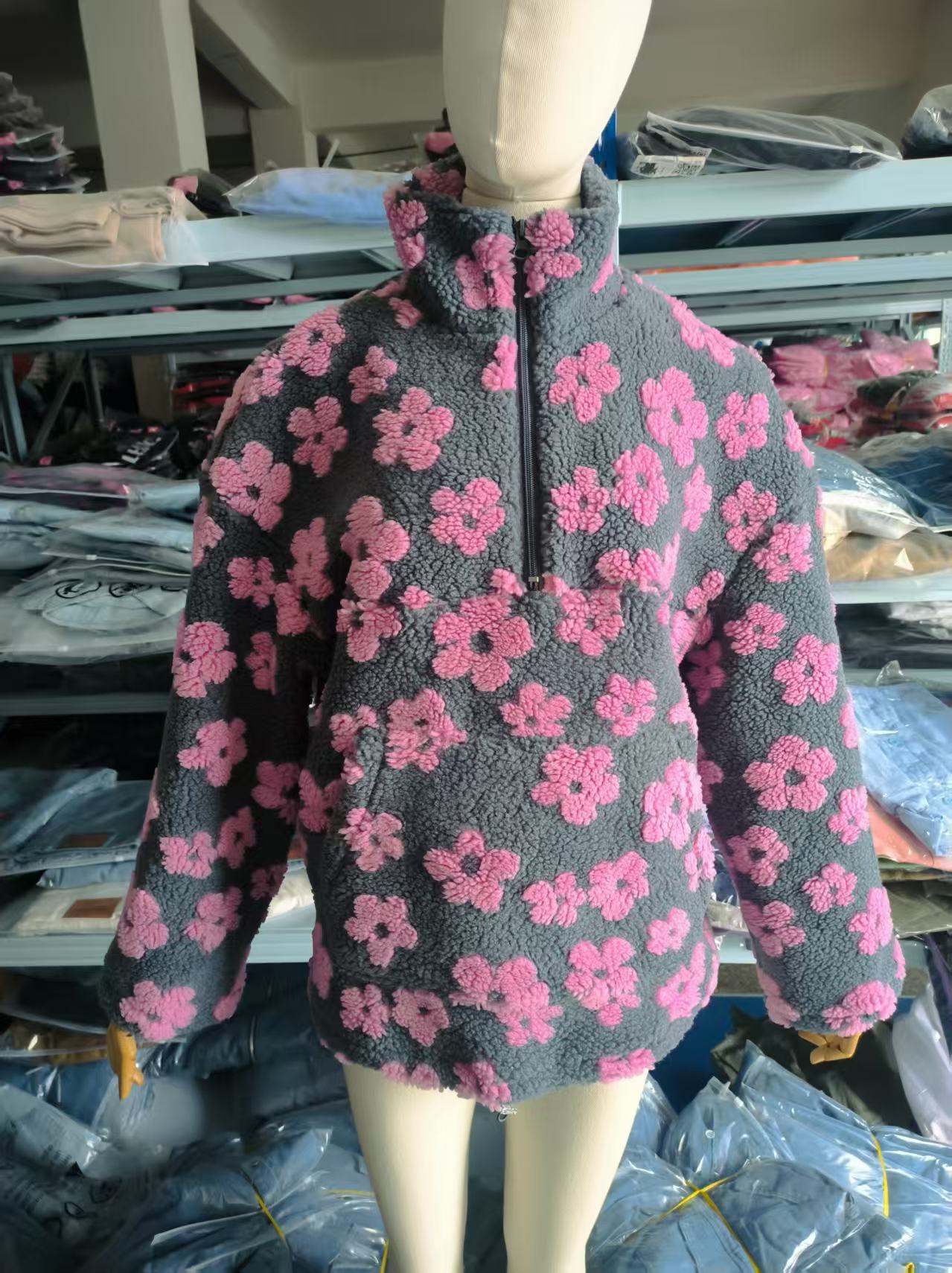 Floral Fleece Drawstring Hooded Pullover - photo 7