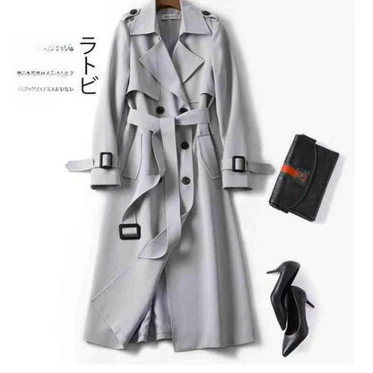 Women's mid-length knee-length windbreaker jacket