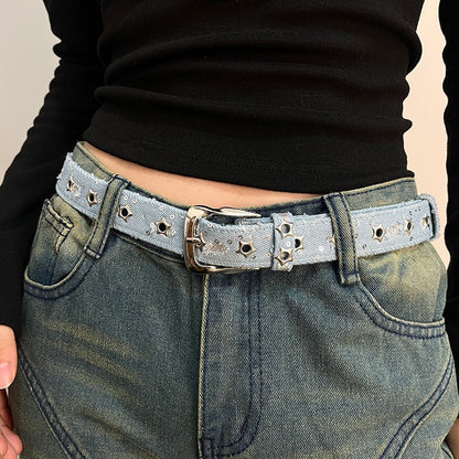 Star Studded Denim Belt