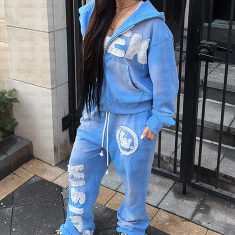 Retro Letter Print Hoodie