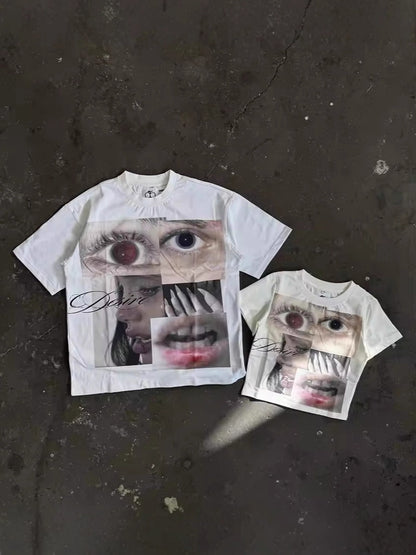 Retro Y2K Graphic Print Cotton T-shirt