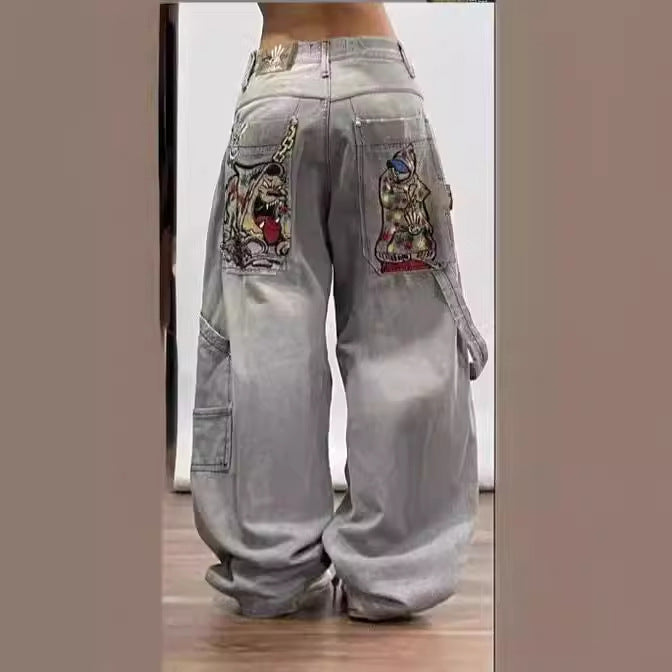 Y2K Gradient Wash Loose Straight Jeans - photo 4