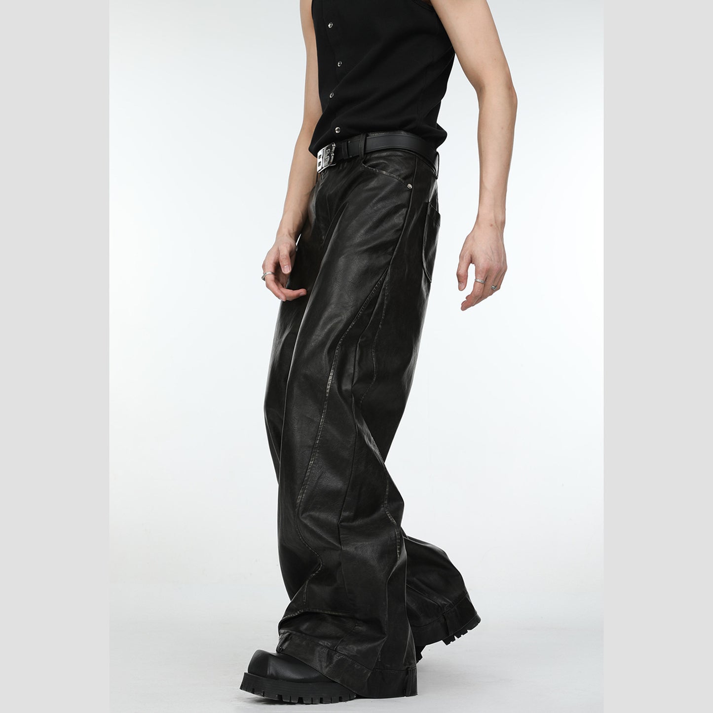 Retro Deconstructed Straight Leg Casual Pants