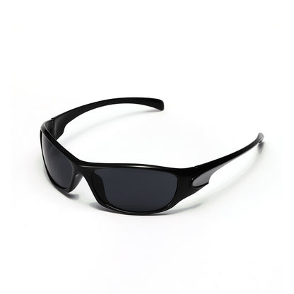 Erabyte Y2K Punk Street Style UV Protection Sunglasses featuring a sleek black frame and dark lenses.