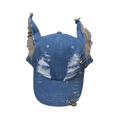 Punk Rabbit Ear Baseball Cap with Chains - photo 7