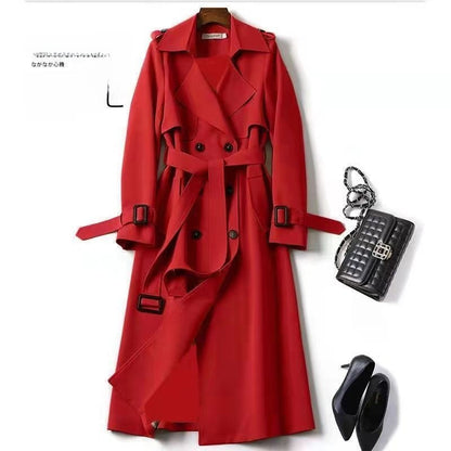 Women's mid-length knee-length windbreaker jacket