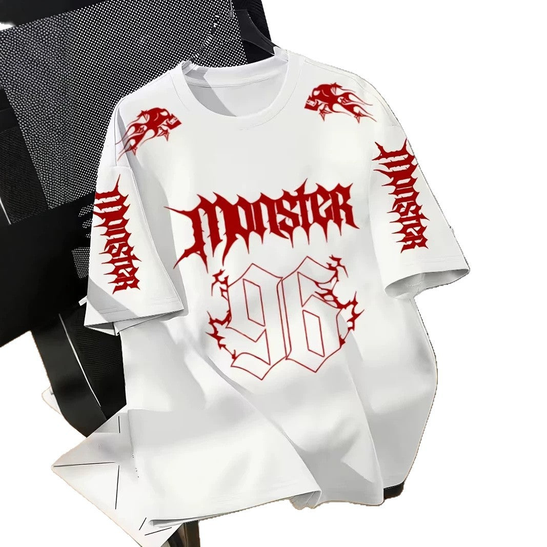 Mens Gothic Short Sleeve T-Shirt with Skull Print