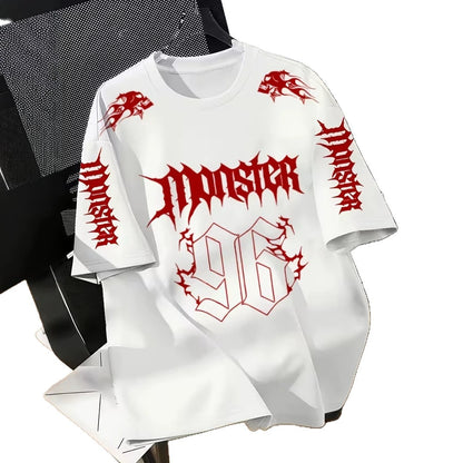 Mens Gothic Short Sleeve T-Shirt with Skull Print
