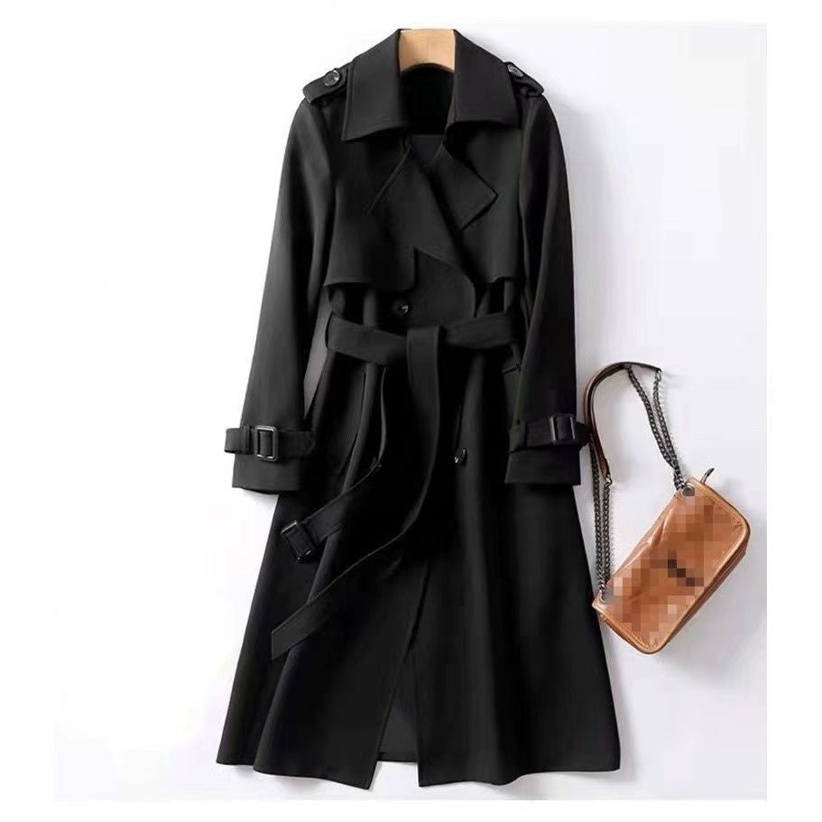 Women's mid-length knee-length windbreaker jacket