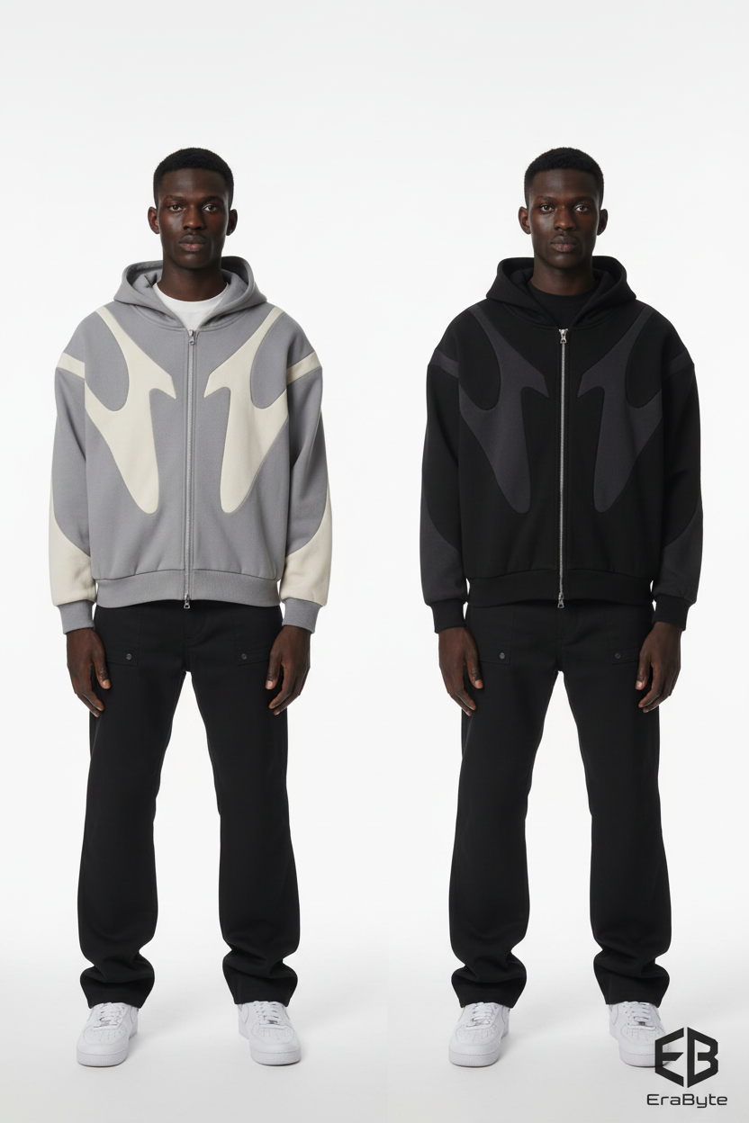 Y2K Harajuku Collage-Print Zip Hoodie